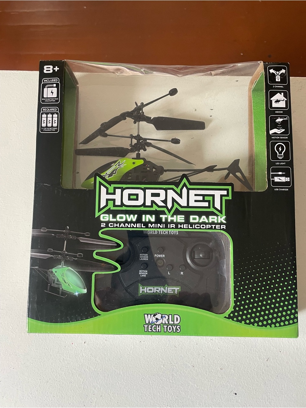 Glow-in-the-Dark Mini Helicopter - Green